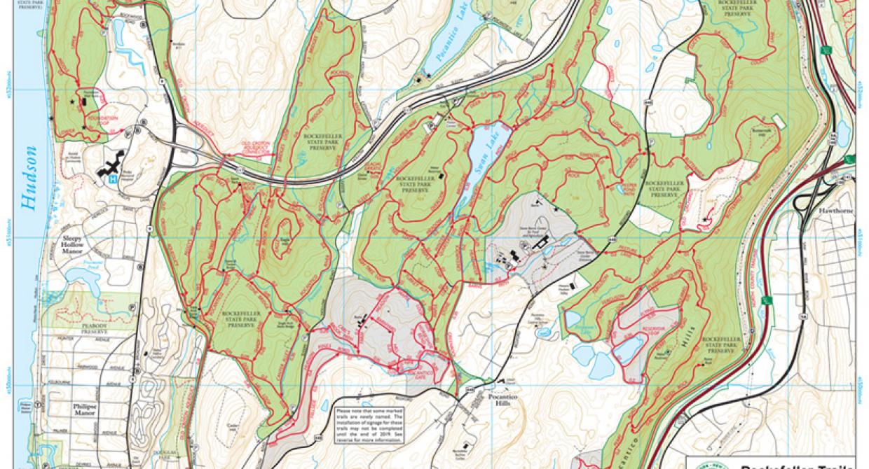 Westchester Trails Map, Rockefeller Map Draft from March 2019. Map by Jeremy Apgar.